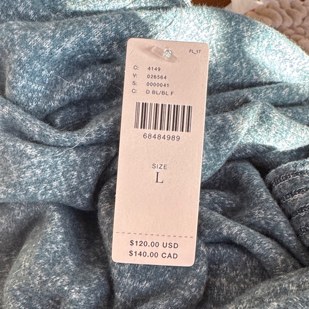NWT Anthropologie Daily Practice Arabella Drapey Blue Long Sleeve Knit Dress - Picture 5 of 6